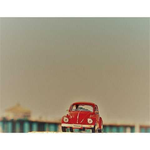 Red Car V Black Modern Wood Framed Art Print with Double Matting by Singleton, Ashley