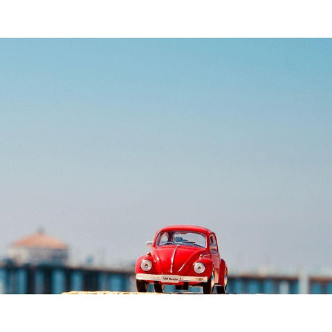 Red Car VI White Modern Wood Framed Art Print by Singleton, Ashley
