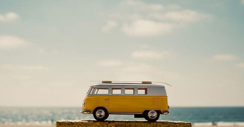 Yellow Bus II Black Ornate Wood Framed Art Print with Double Matting by Singleton, Ashley