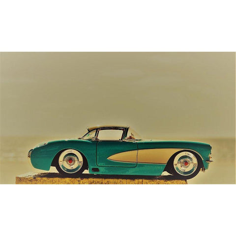 Blue Car II White Modern Wood Framed Art Print by Singleton, Ashley