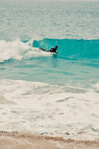 Surfs Up White Modern Wood Framed Art Print with Double Matting by Singleton, Ashley