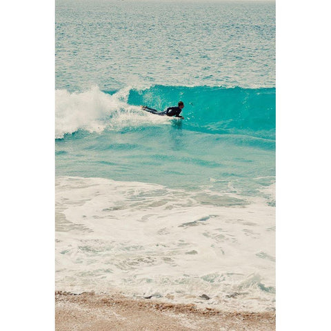 Surfs Up Black Modern Wood Framed Art Print by Singleton, Ashley