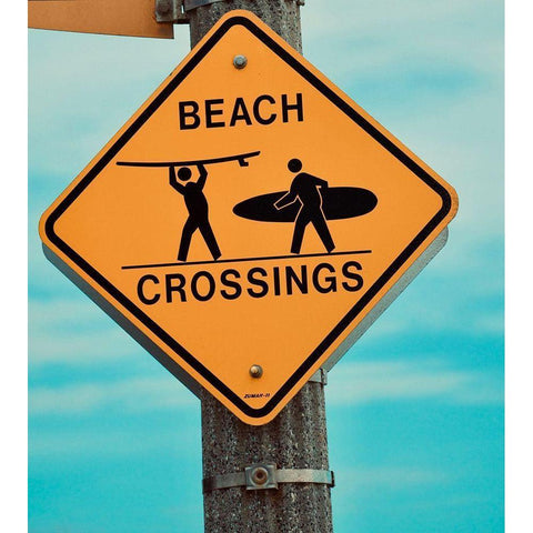 Beach Crossing White Modern Wood Framed Art Print by Singleton, Ashley