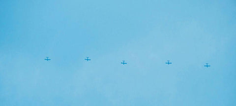 Planes White Modern Wood Framed Art Print with Double Matting by Singleton, Ashley