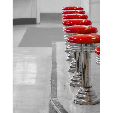 Stools Gold Ornate Wood Framed Art Print with Double Matting by Singleton, Ashley