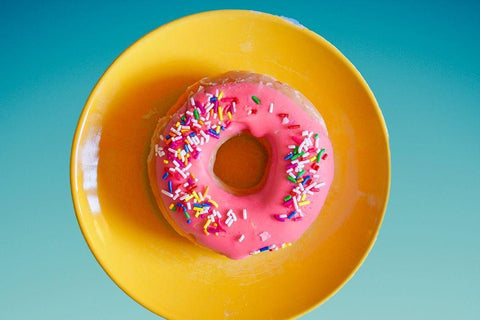 Pink Donut Black Ornate Wood Framed Art Print with Double Matting by Singleton, Ashley