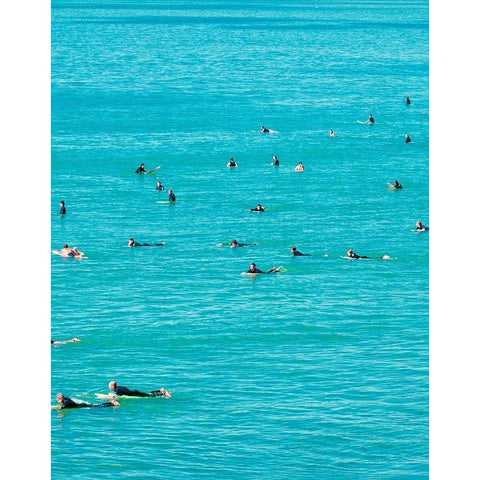 Surfer Buoys II Black Modern Wood Framed Art Print with Double Matting by Singleton, Ashley