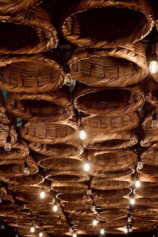 Bulbs and Baskets White Modern Wood Framed Art Print with Double Matting by Singleton, Ashley