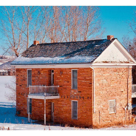 Winter Cabin White Modern Wood Framed Art Print by Singleton, Ashley