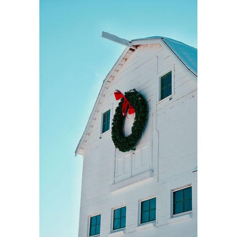 Christmas Barn Black Modern Wood Framed Art Print with Double Matting by Singleton, Ashley