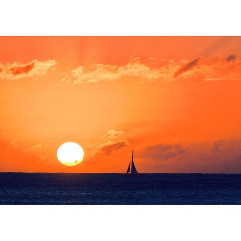 Sunset Sail Gold Ornate Wood Framed Art Print with Double Matting by Singleton, Ashley