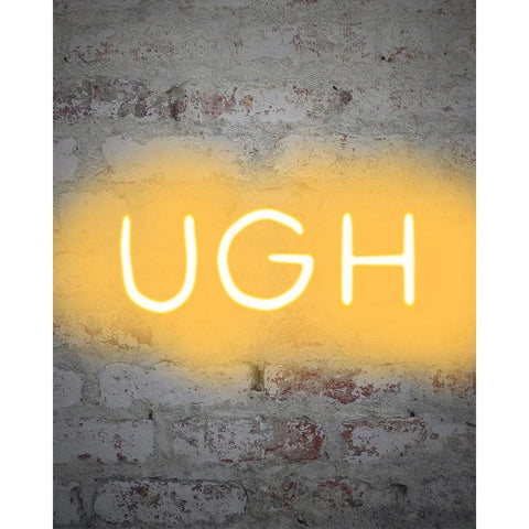 Ugh White Modern Wood Framed Art Print by Singleton, Ashley
