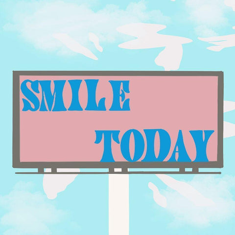Smile Today Gold Ornate Wood Framed Art Print with Double Matting by Singleton, Ashley