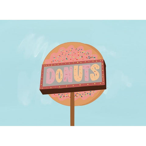 Donuts Gold Ornate Wood Framed Art Print with Double Matting by Singleton, Ashley