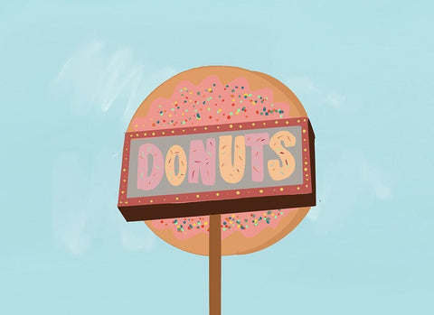 Donuts Black Ornate Wood Framed Art Print with Double Matting by Singleton, Ashley