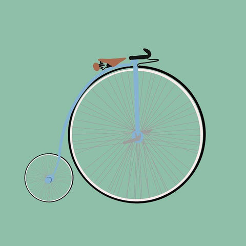 High Wheeler II White Modern Wood Framed Art Print with Double Matting by Singleton, Ashley