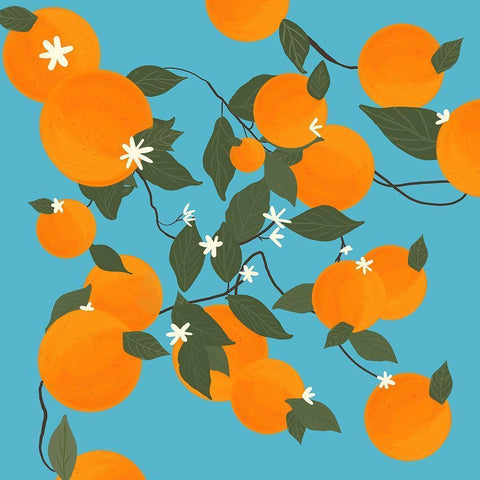 Orange You Glad Black Modern Wood Framed Art Print by Singleton, Ashley