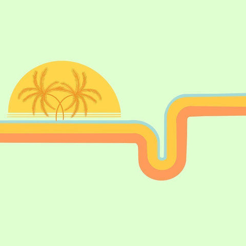 Sun and Palms White Modern Wood Framed Art Print by Singleton, Ashley