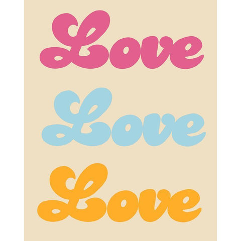 Love Love Love White Modern Wood Framed Art Print by Singleton, Ashley