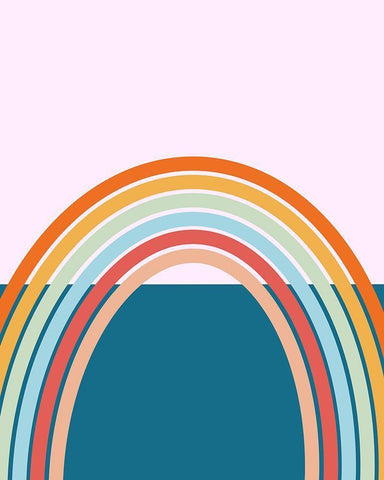 Rainbow White Modern Wood Framed Art Print with Double Matting by Singleton, Ashley