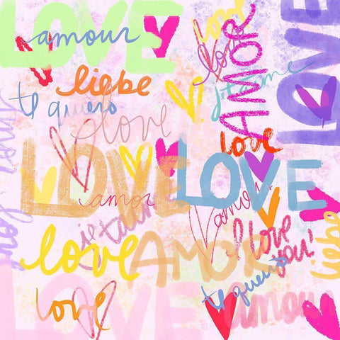 Love Black Modern Wood Framed Art Print by Singleton, Ashley