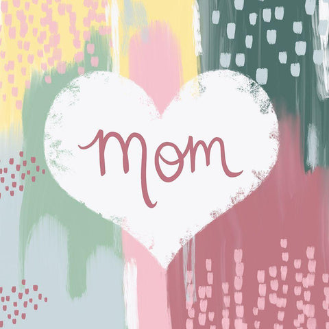 Mom White Modern Wood Framed Art Print with Double Matting by Singleton, Ashley