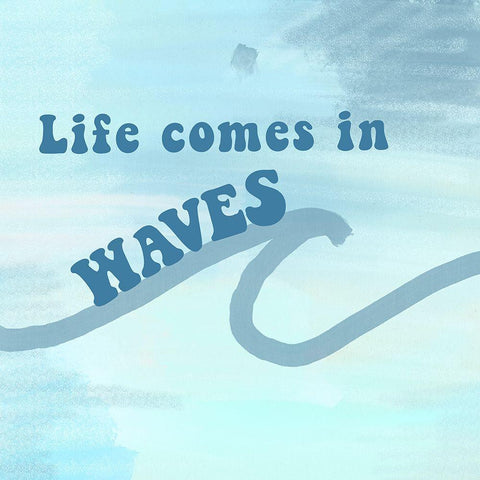 Waves White Modern Wood Framed Art Print by Singleton, Ashley