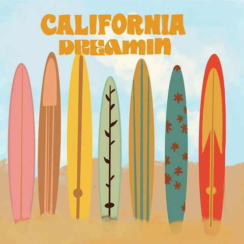 California Dreamin Gold Ornate Wood Framed Art Print with Double Matting by Singleton, Ashley