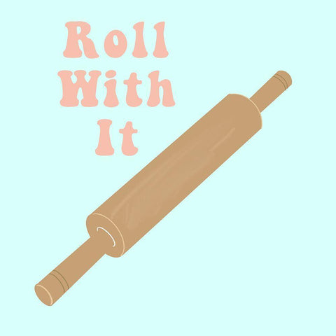 Roll With It White Modern Wood Framed Art Print by Singleton, Ashley