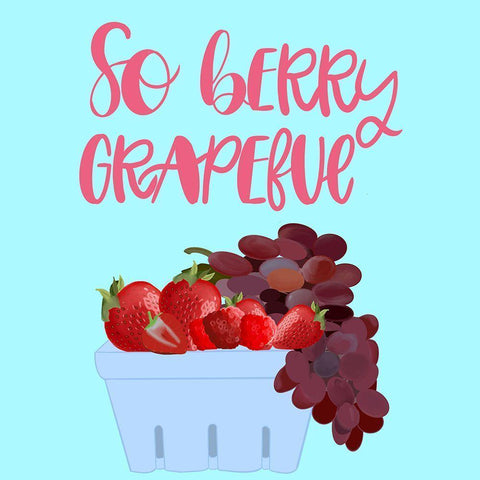 So Berry Grapeful White Modern Wood Framed Art Print by Singleton, Ashley