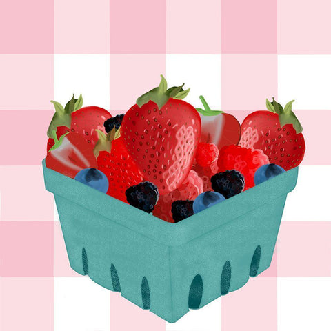 Berries White Modern Wood Framed Art Print by Singleton, Ashley