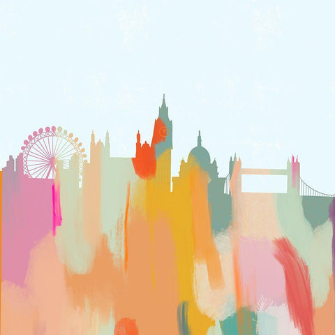 City Skyline IV Gold Ornate Wood Framed Art Print with Double Matting by Singleton, Ashley