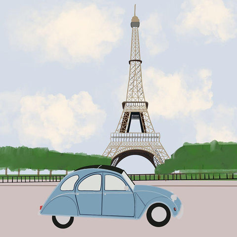 Eiffel Tower II Gold Ornate Wood Framed Art Print with Double Matting by Singleton, Ashley