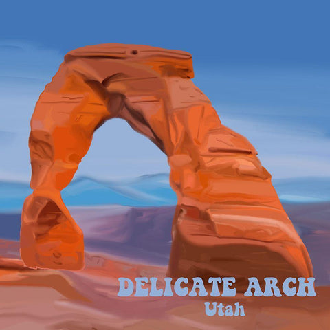 Delicate Arch White Modern Wood Framed Art Print with Double Matting by Singleton, Ashley