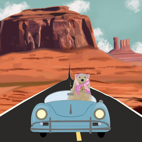 Beep Beep Black Ornate Wood Framed Art Print with Double Matting by Singleton, Ashley