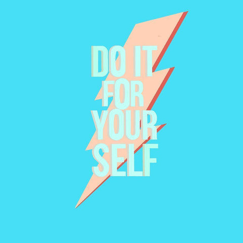 Do It For Yourself Black Modern Wood Framed Art Print with Double Matting by Singleton, Ashley