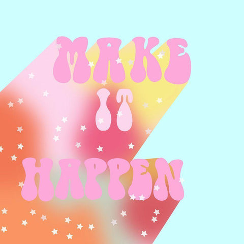 Make It Happen White Modern Wood Framed Art Print by Singleton, Ashley