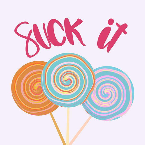 Suck It Black Modern Wood Framed Art Print by Singleton, Ashley