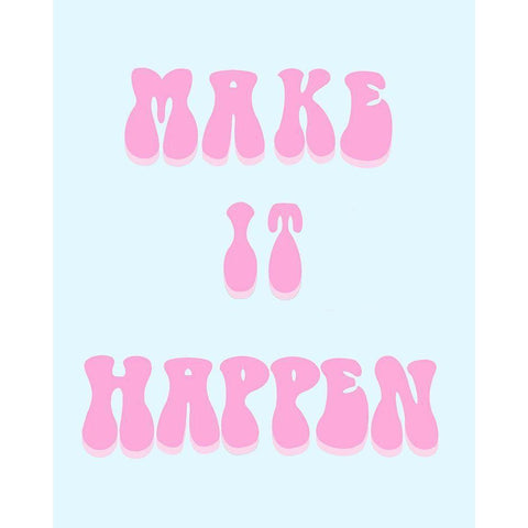 Make It Happen Black Modern Wood Framed Art Print with Double Matting by Singleton, Ashley