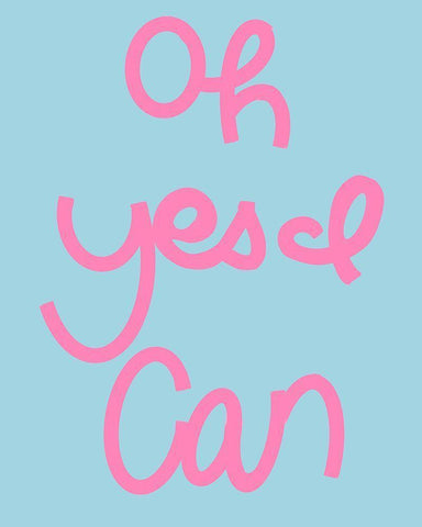 Yes I Can White Modern Wood Framed Art Print with Double Matting by Singleton, Ashley