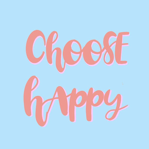 Choose Happy White Modern Wood Framed Art Print with Double Matting by Singleton, Ashley