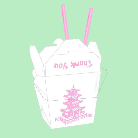 Take Out Black Modern Wood Framed Art Print by Singleton, Ashley