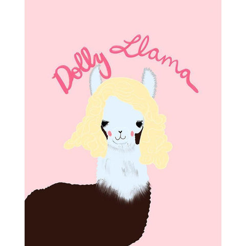 Dolly Llama Black Modern Wood Framed Art Print with Double Matting by Singleton, Ashley