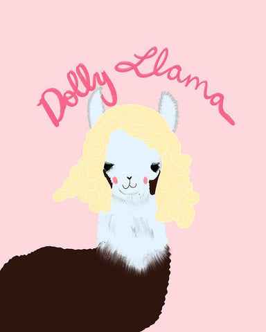 Dolly Llama Black Ornate Wood Framed Art Print with Double Matting by Singleton, Ashley