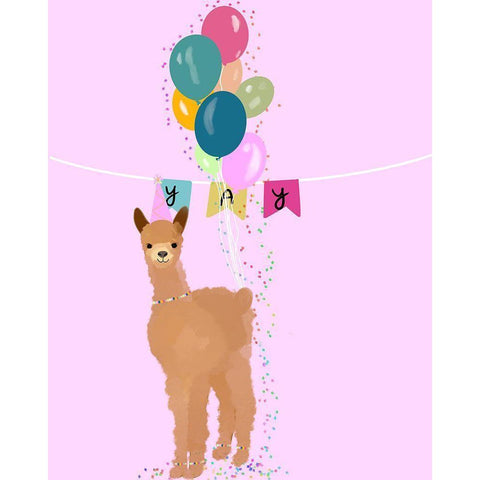 Yay Llama Black Modern Wood Framed Art Print with Double Matting by Singleton, Ashley