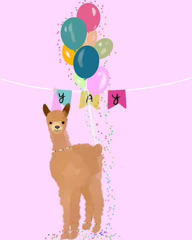 Yay Llama White Modern Wood Framed Art Print with Double Matting by Singleton, Ashley