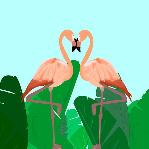 Love Birds White Modern Wood Framed Art Print by Singleton, Ashley