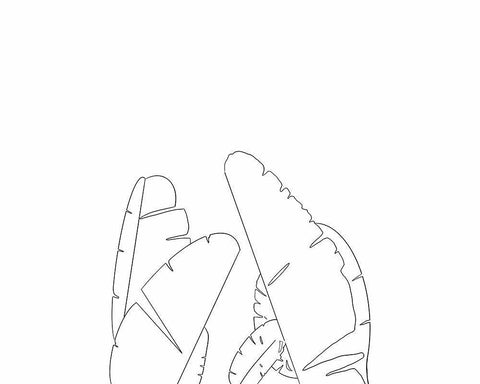 Palms White Modern Wood Framed Art Print with Double Matting by Singleton, Ashley