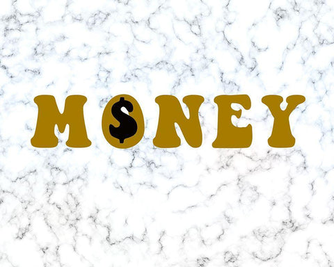 Money White Modern Wood Framed Art Print with Double Matting by Singleton, Ashley