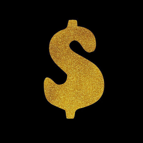 Dollar Sign Gold Ornate Wood Framed Art Print with Double Matting by Singleton, Ashley